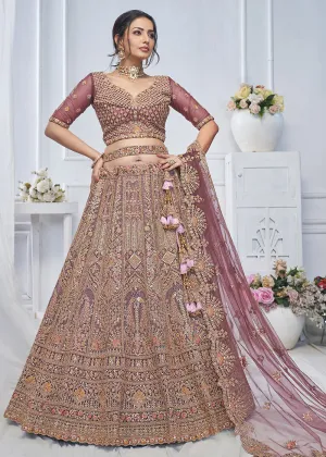 Graceful Pink All Over Embroidered Designer Lehenga Choli