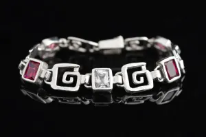 Greek Key Meander Bracelet in Sterling Silver (B-91)
