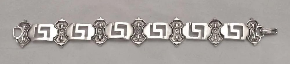 Greek Key Meander Bracelet in Sterling Silver (B-98)