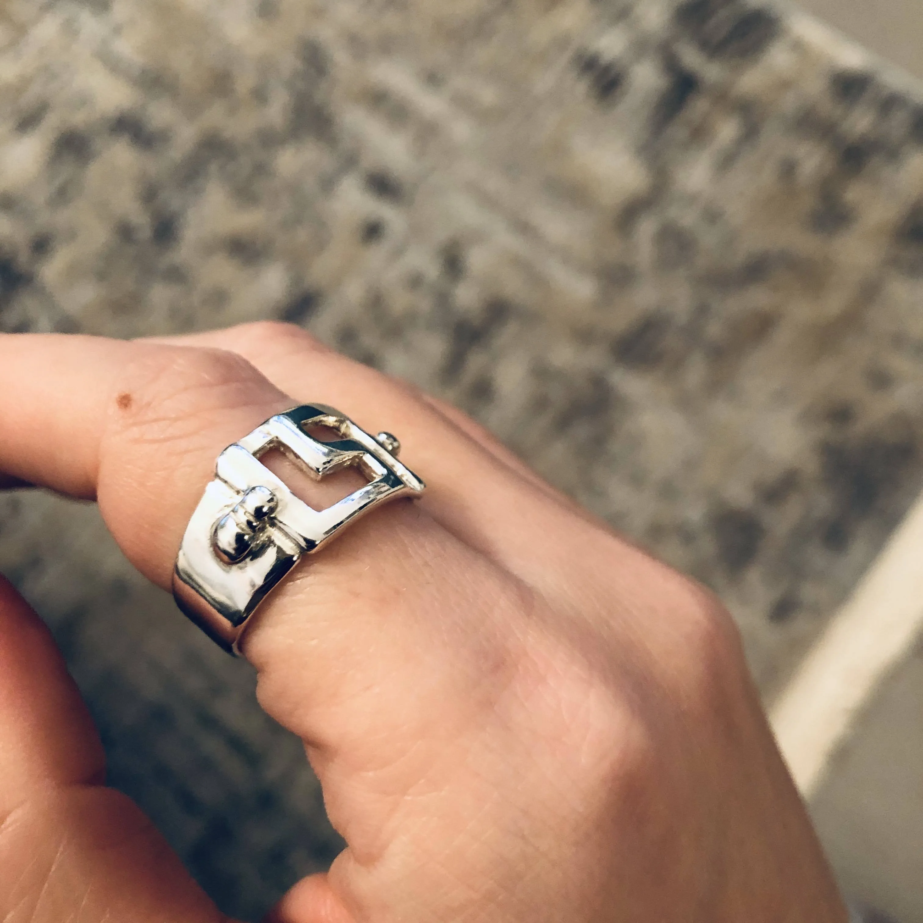 Greek Key Meander Ring in Sterling Silver (DT-73)