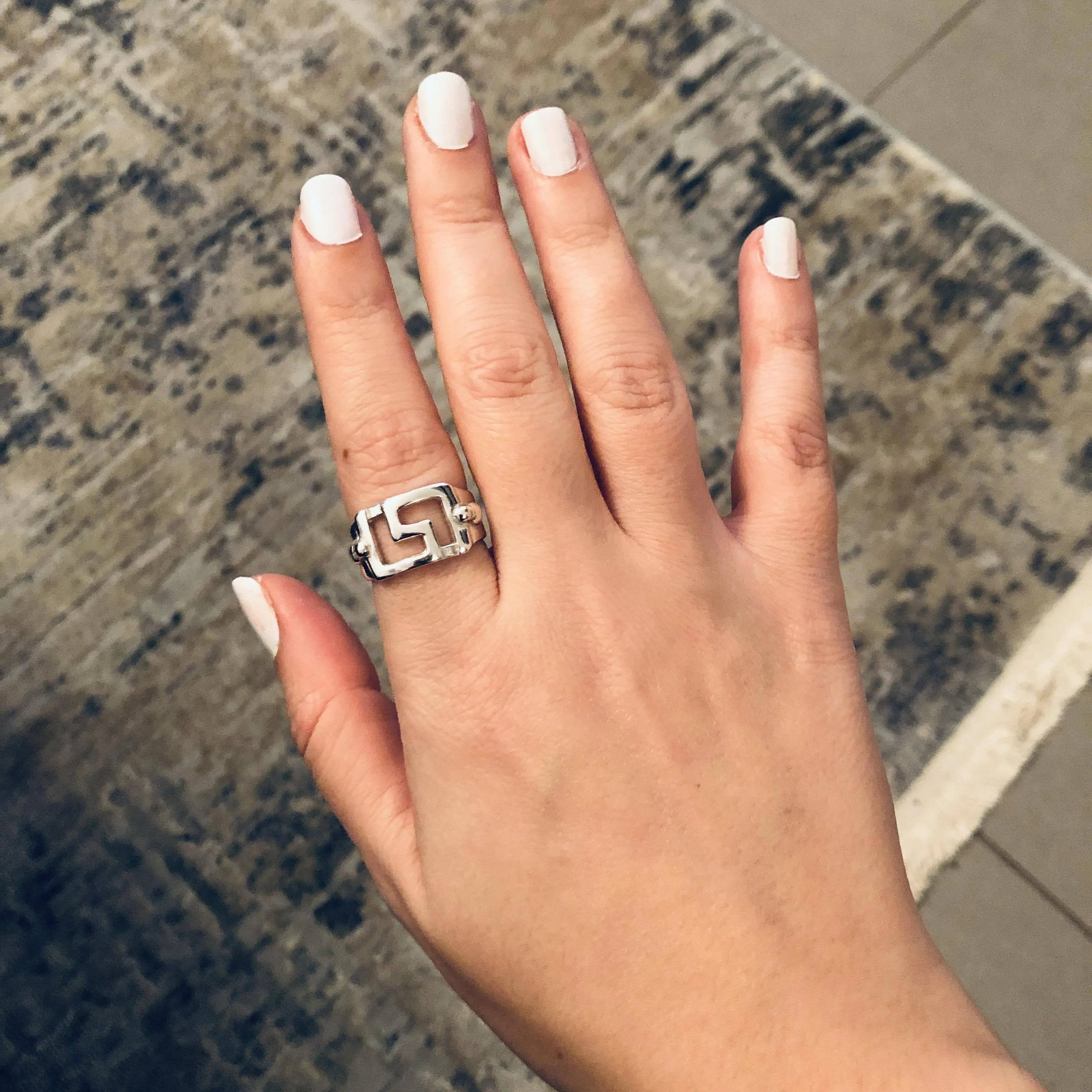 Greek Key Meander Ring in Sterling Silver (DT-73)
