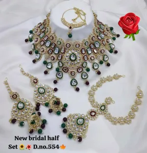 Half Bridal- Kundan and Stone Necklace Jewelry Set