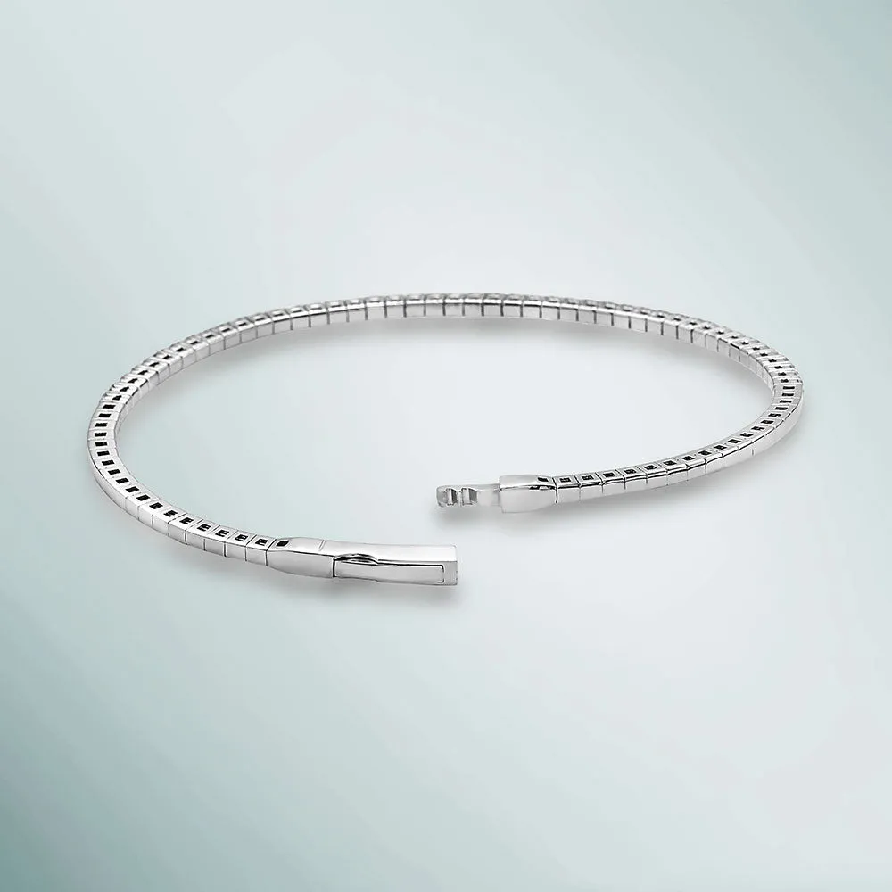 HalfWay Flexible Diamond Thin Stackable Bangle Bracelet Cuff (1.00 ct.) in 14K Gold