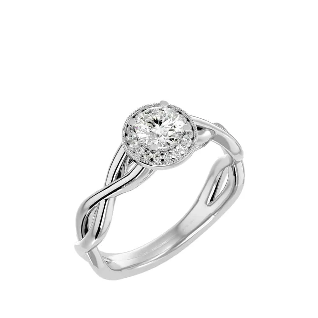 Halo Engagement Ring Vintage Infinity Setting