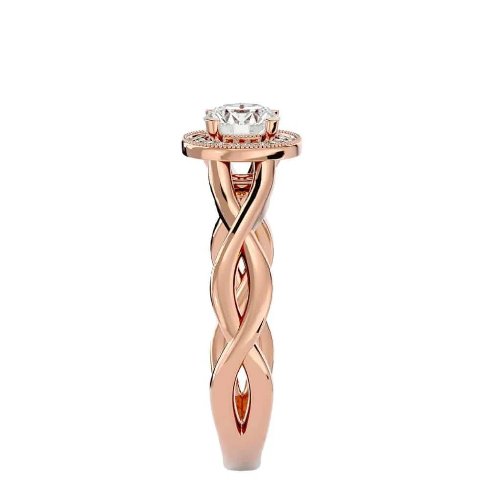 Halo Engagement Ring Vintage Infinity Setting