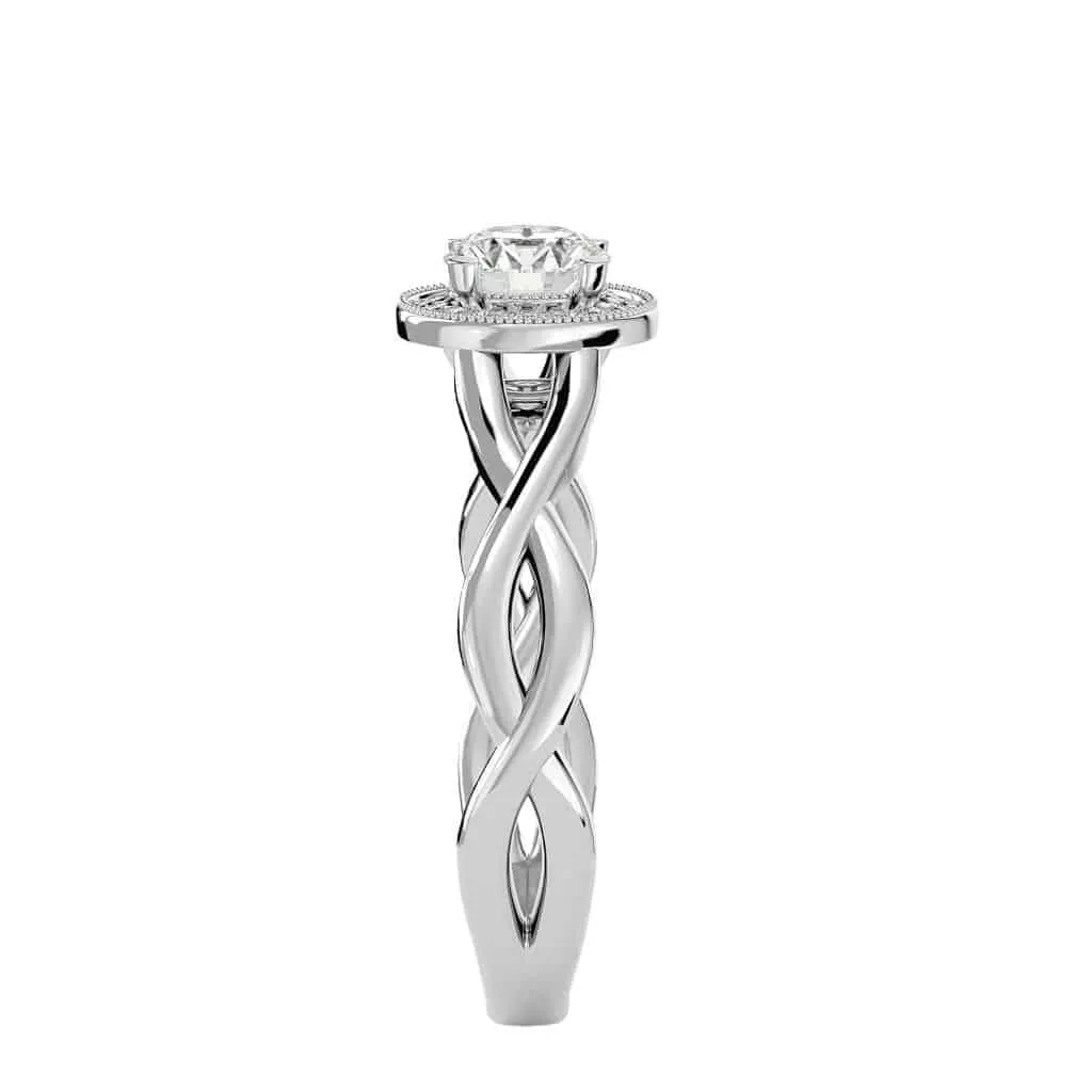 Halo Engagement Ring Vintage Infinity Setting