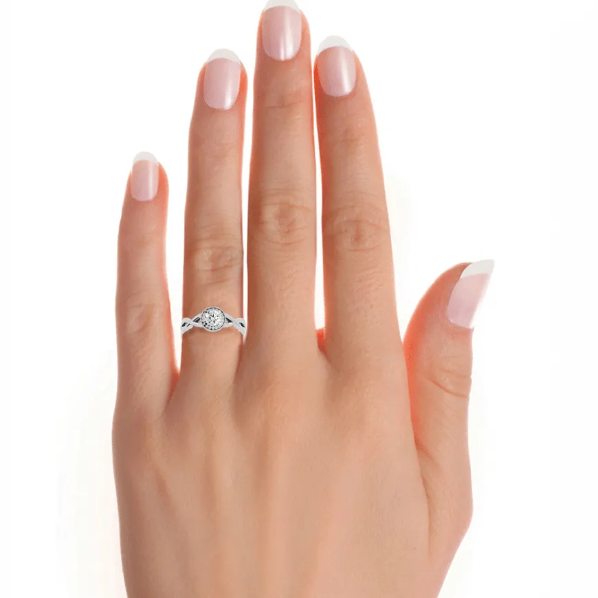 Halo Engagement Ring Vintage Infinity Setting