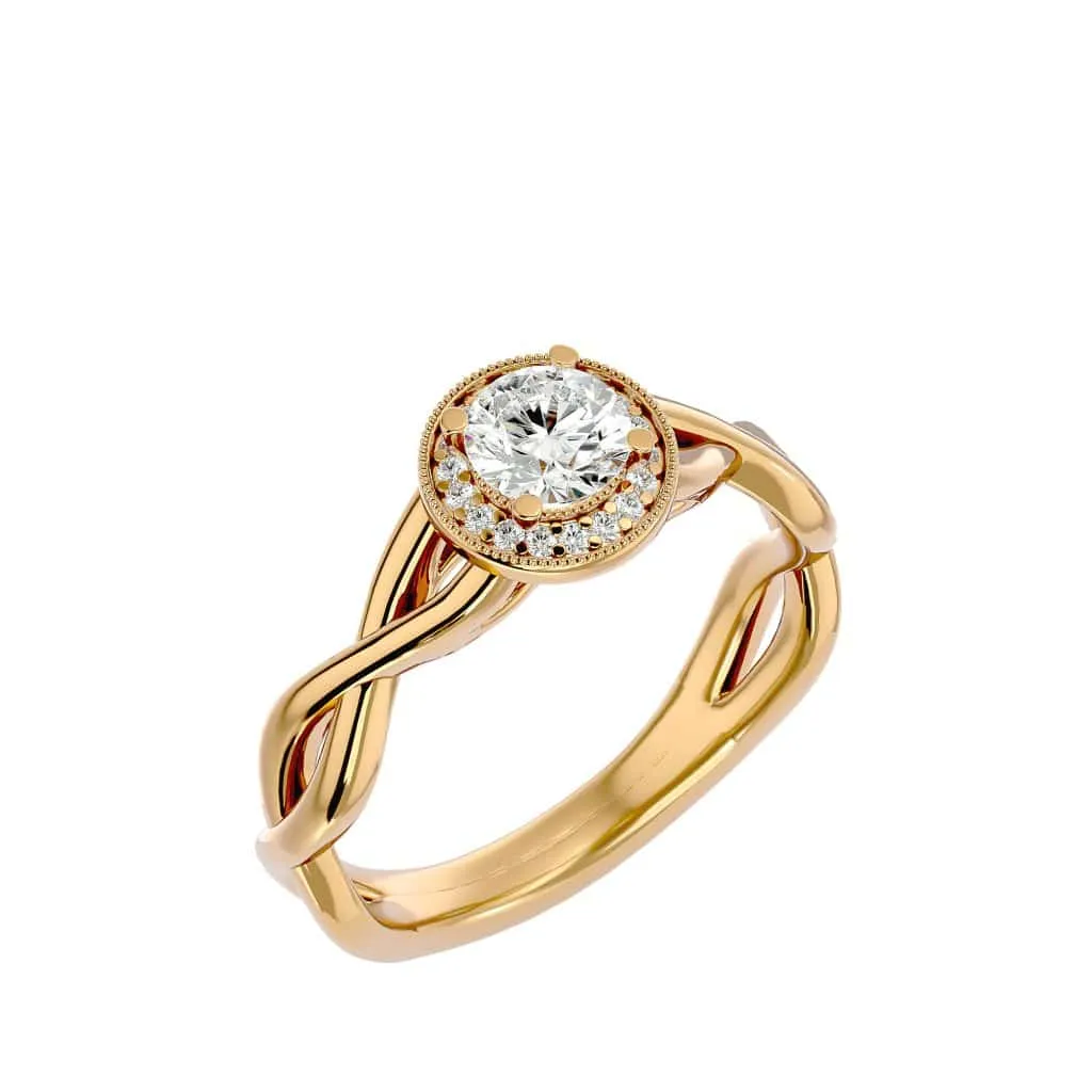 Halo Engagement Ring Vintage Infinity Setting