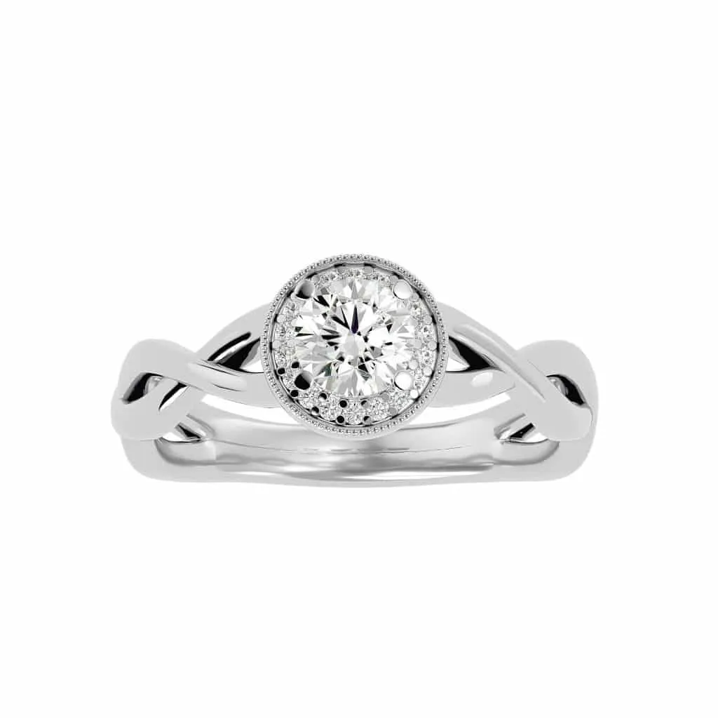 Halo Engagement Ring Vintage Infinity Setting