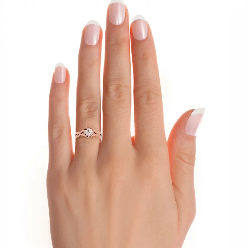 Halo Engagement Ring Vintage Infinity Setting