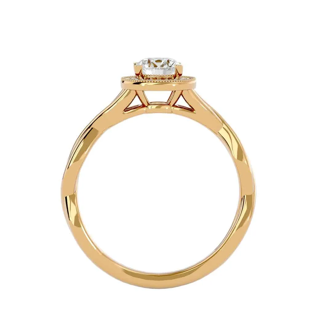 Halo Engagement Ring Vintage Infinity Setting