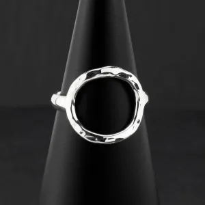 Hammered Silver Open Circle Ring