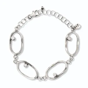 Hammered Sterling Link Bracelet