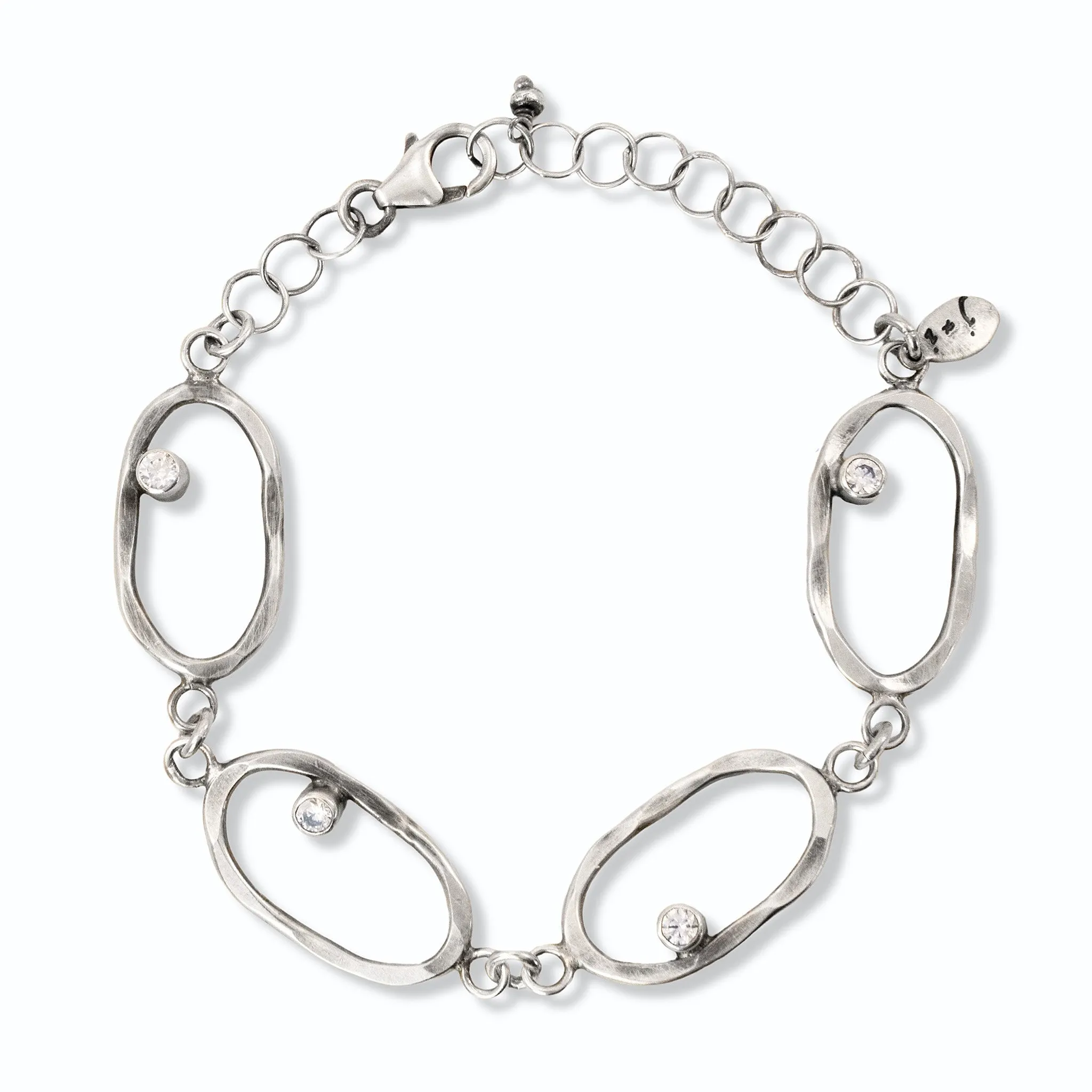 Hammered Sterling Link Bracelet