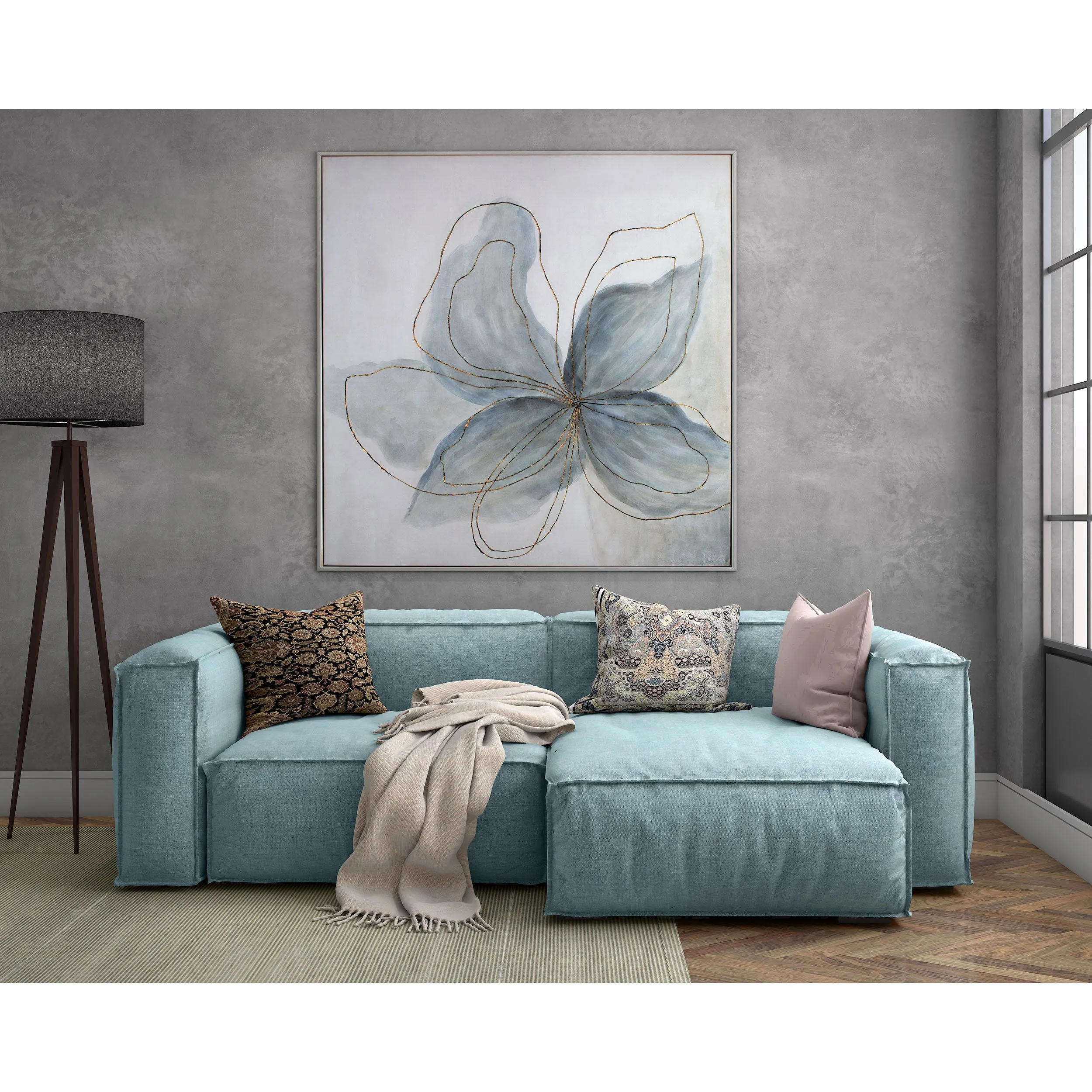 Hand painted flower wall art