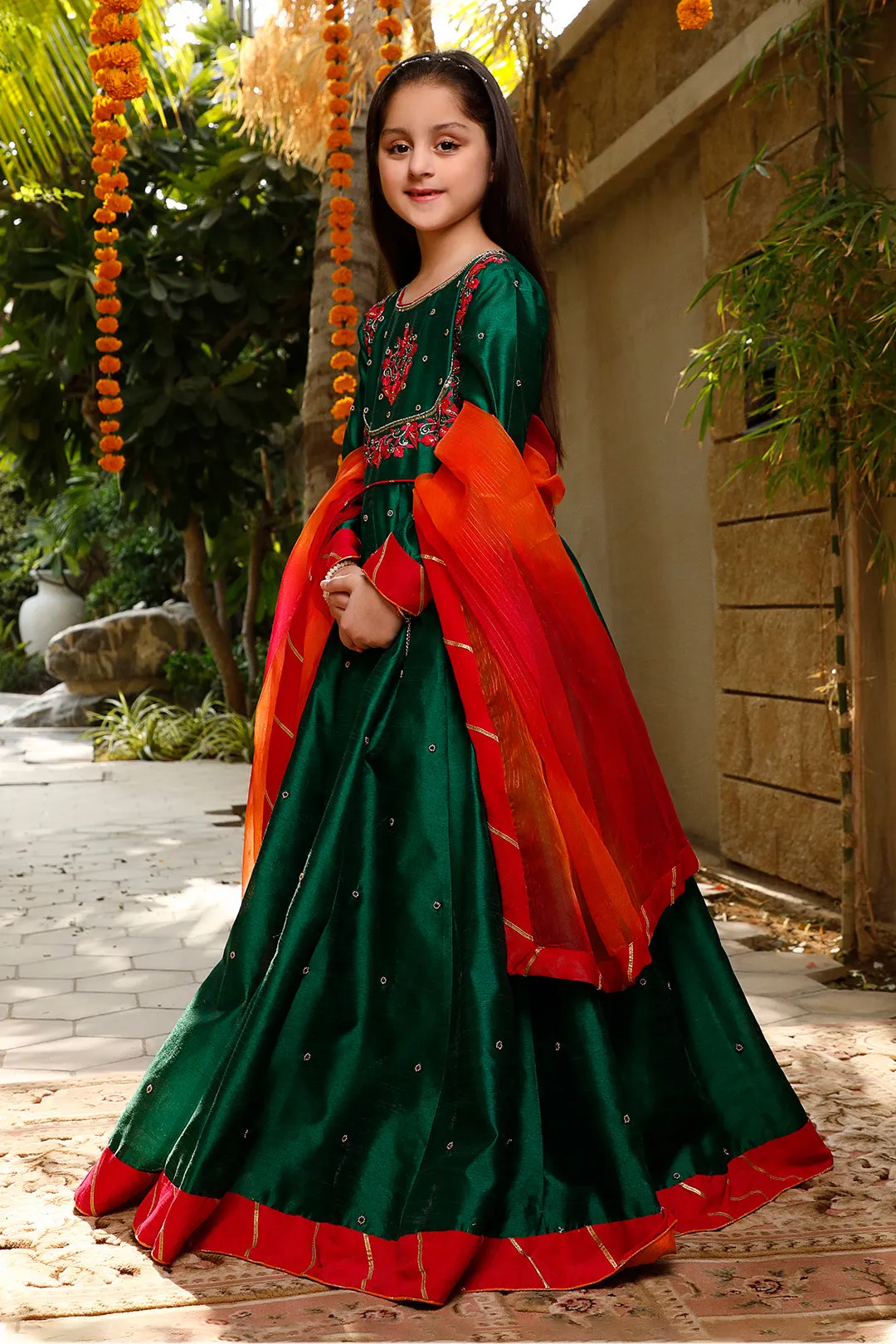 Handwork Embroidered Raw Silk Long Maxi | WC1920 | M3024