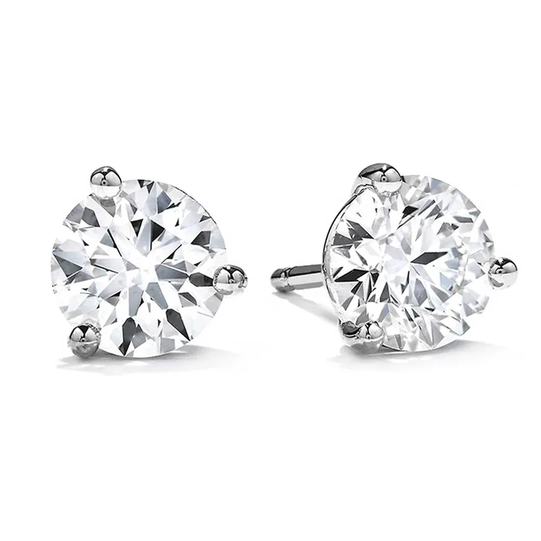 Hearts On Fire 18k White Gold 1.45–1.55ct Diamond Stud Earrings