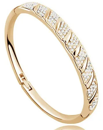 Hinged Rhinestone Bangle Bracelet