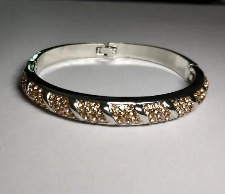 Hinged Rhinestone Bangle Bracelet