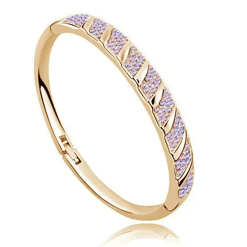 Hinged Rhinestone Bangle Bracelet