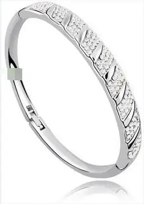 Hinged Rhinestone Bangle Bracelet