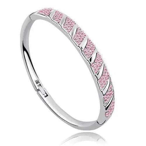 Hinged Rhinestone Bangle Bracelet