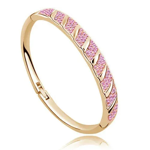 Hinged Rhinestone Bangle Bracelet