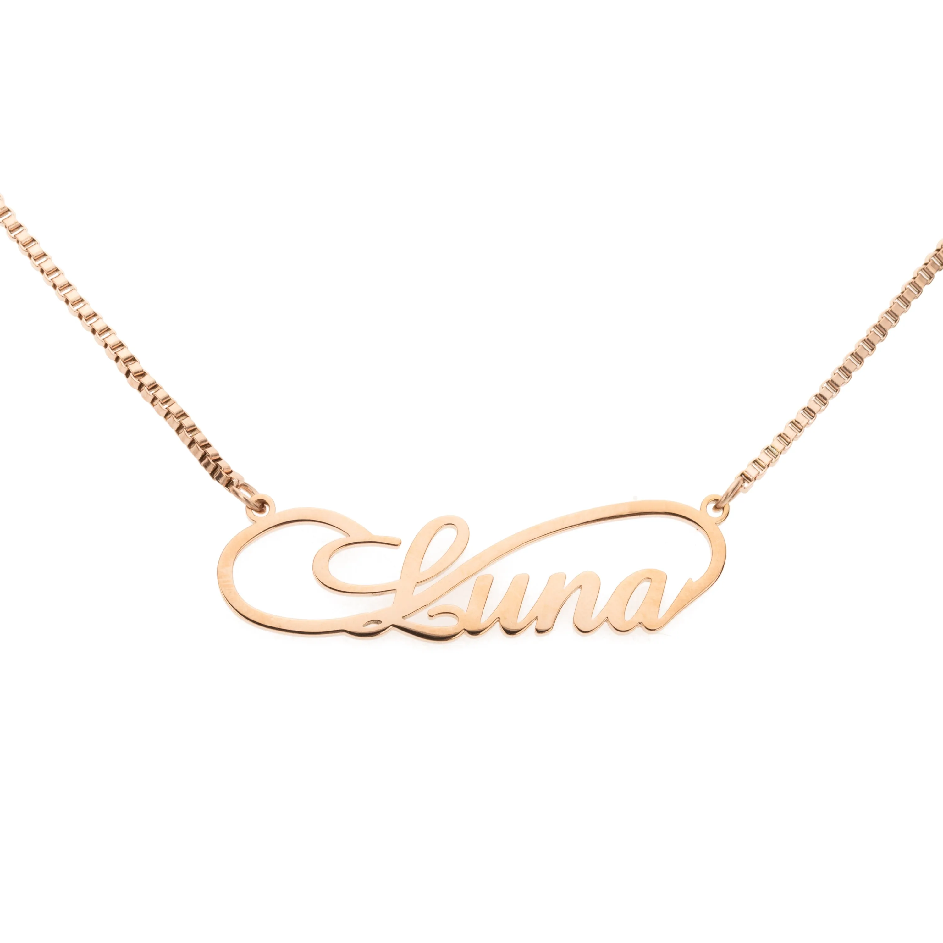 Infinite Name Necklace with Fine Link Chain