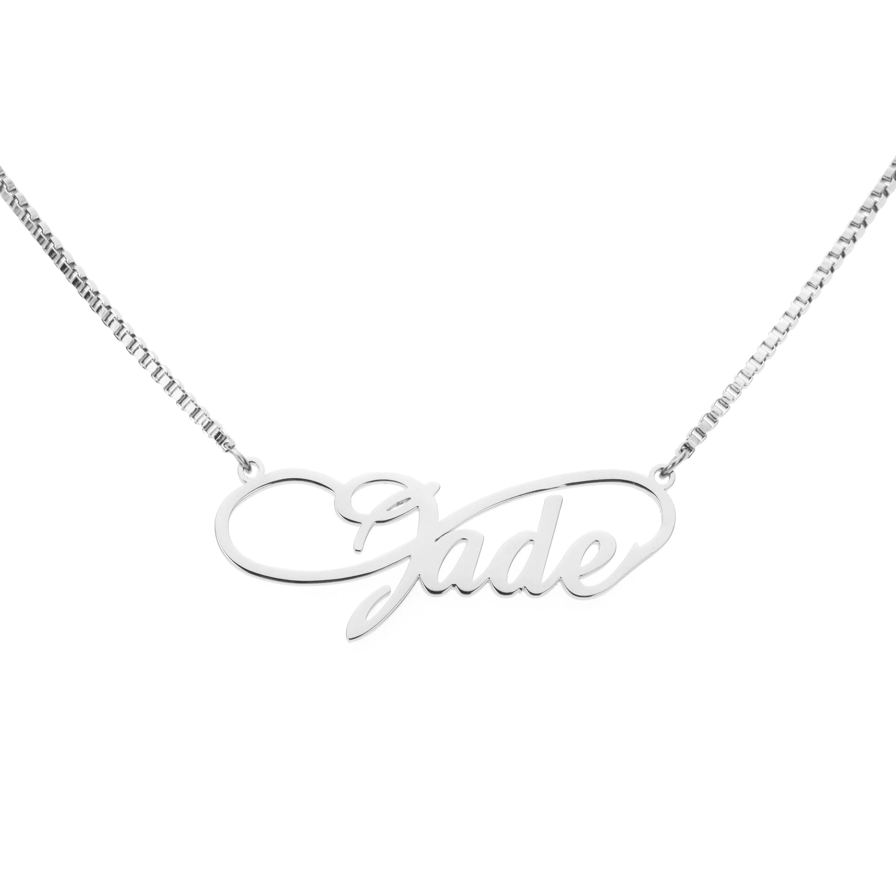 Infinite Name Necklace with Fine Link Chain