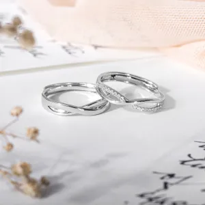 Infinity Bond Rhodium-Plated 925 Sterling Silver Ring (Adjustable)