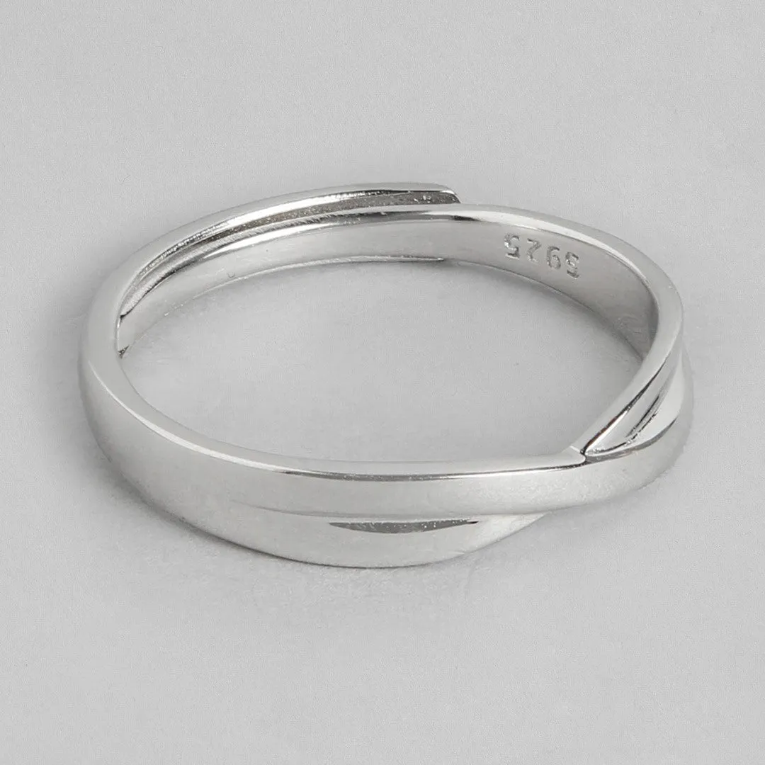 Infinity Bond Rhodium-Plated 925 Sterling Silver Ring (Adjustable)