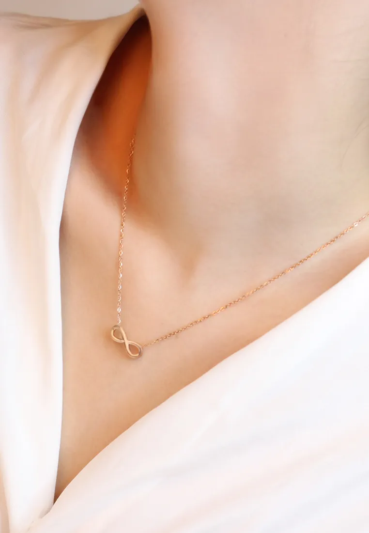 Infinity Endless Love Necklace with Bracelet Gift Bundle