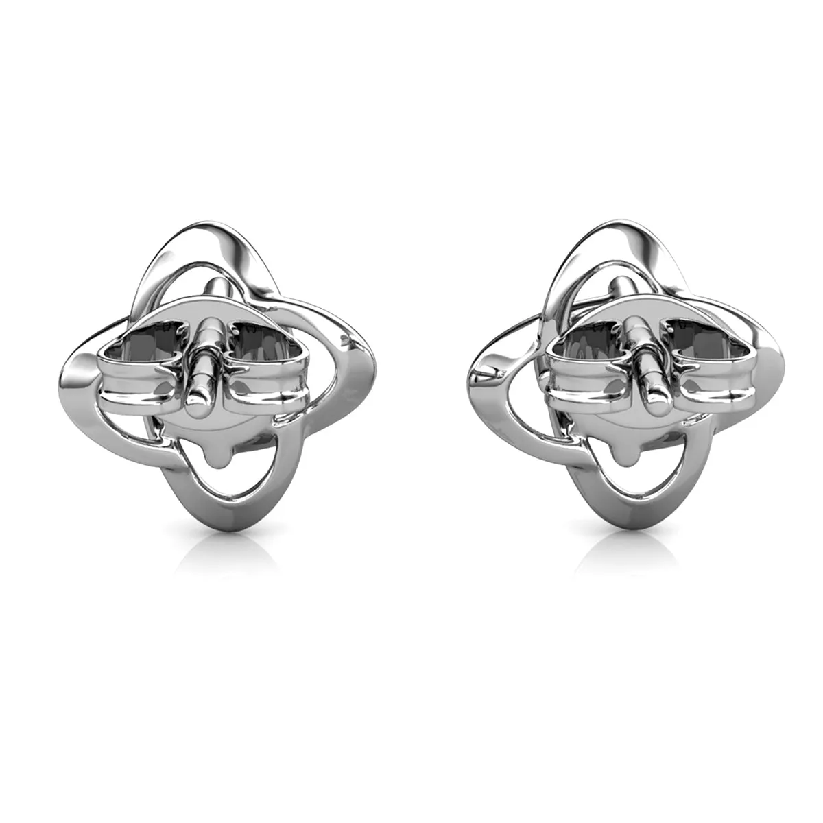 Infinity February Birthstone Amethyst Earrings 18k White Gold Plated Silver Birthstone Earrings with Swarovski Crystal