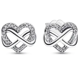 Infinity Heart Sterling Silver Stud Earrings