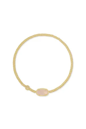 Kendra Scott: Grayson Gold Stretch Bracelet - Rose Quartz