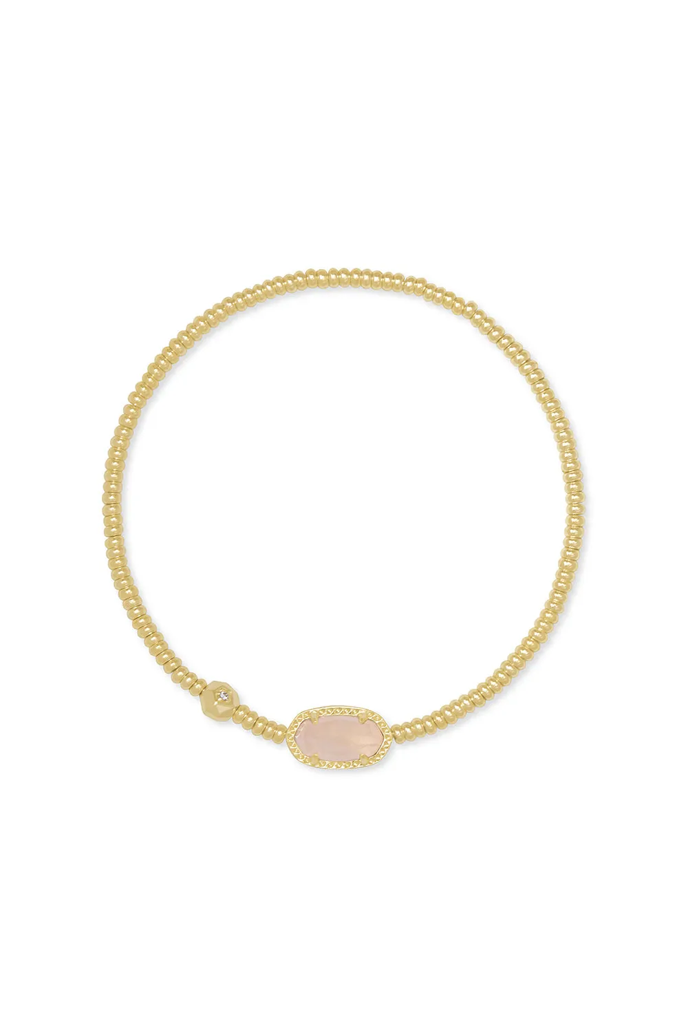 Kendra Scott: Grayson Gold Stretch Bracelet - Rose Quartz