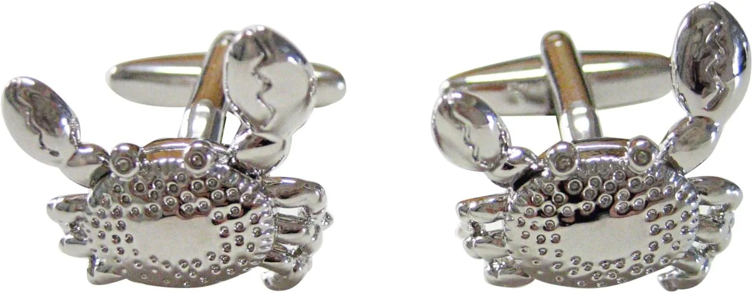 Kiola Designs Silver Toned Crab Cufflinks