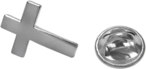 Kiola Designs Silver Toned Religious Cross Lapel Pin