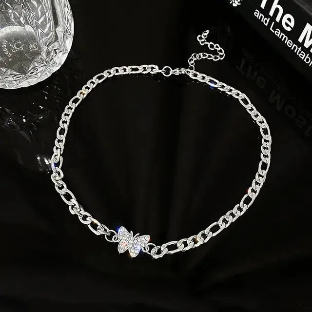 Layered Crystal Pearl Pendant Necklace