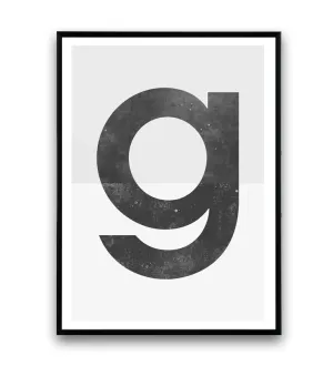 Letter G typographic poster