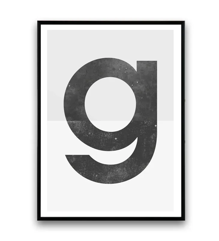 Letter G typographic poster