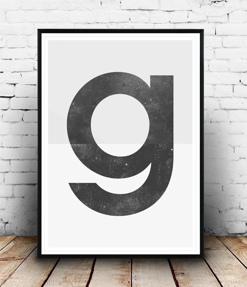 Letter G typographic poster