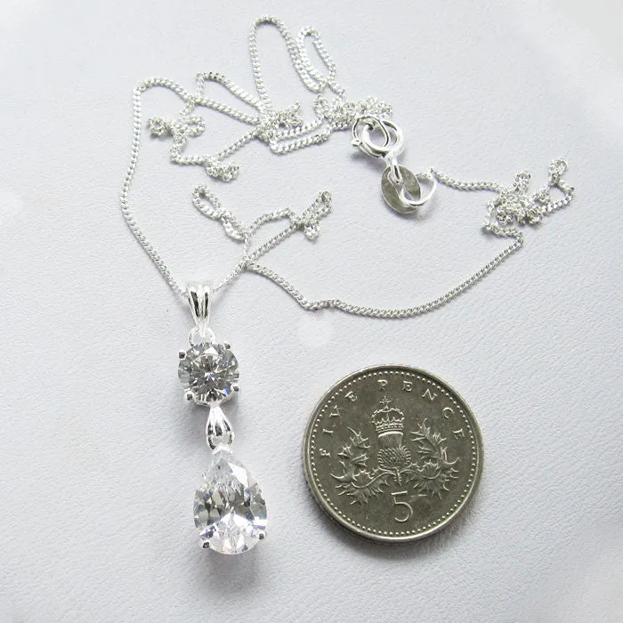 Lilly Cubic Zirconia Silver Pendant
