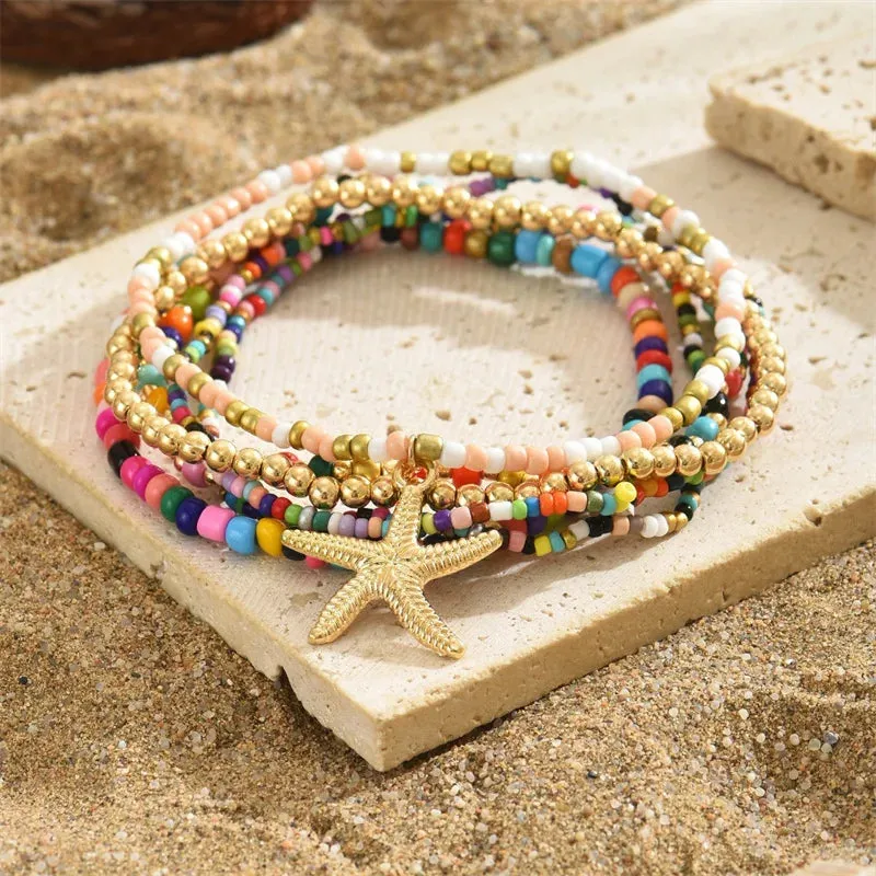 Luna Starfish Beaded Anklet