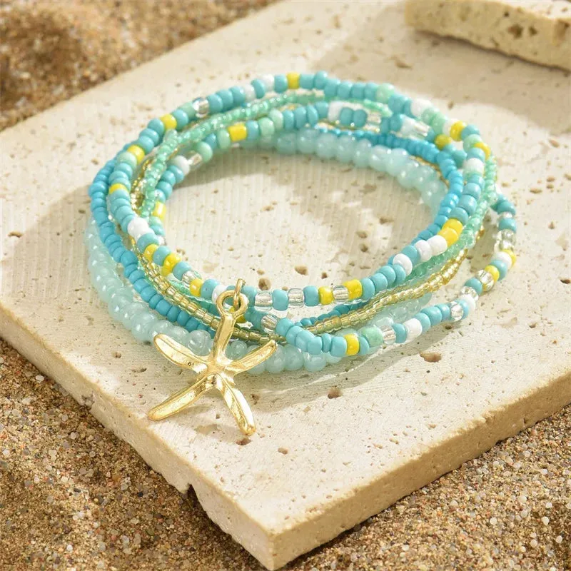 Luna Starfish Beaded Anklet