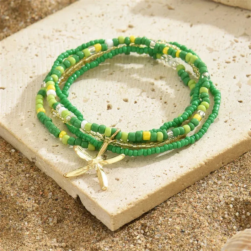Luna Starfish Beaded Anklet