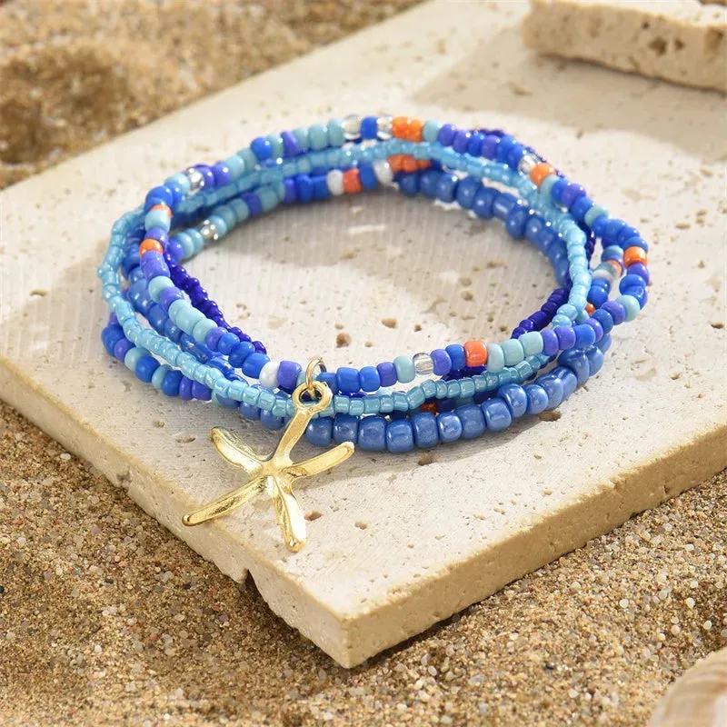 Luna Starfish Beaded Anklet