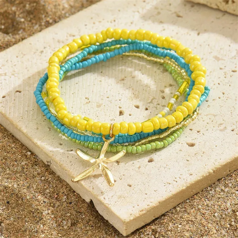 Luna Starfish Beaded Anklet