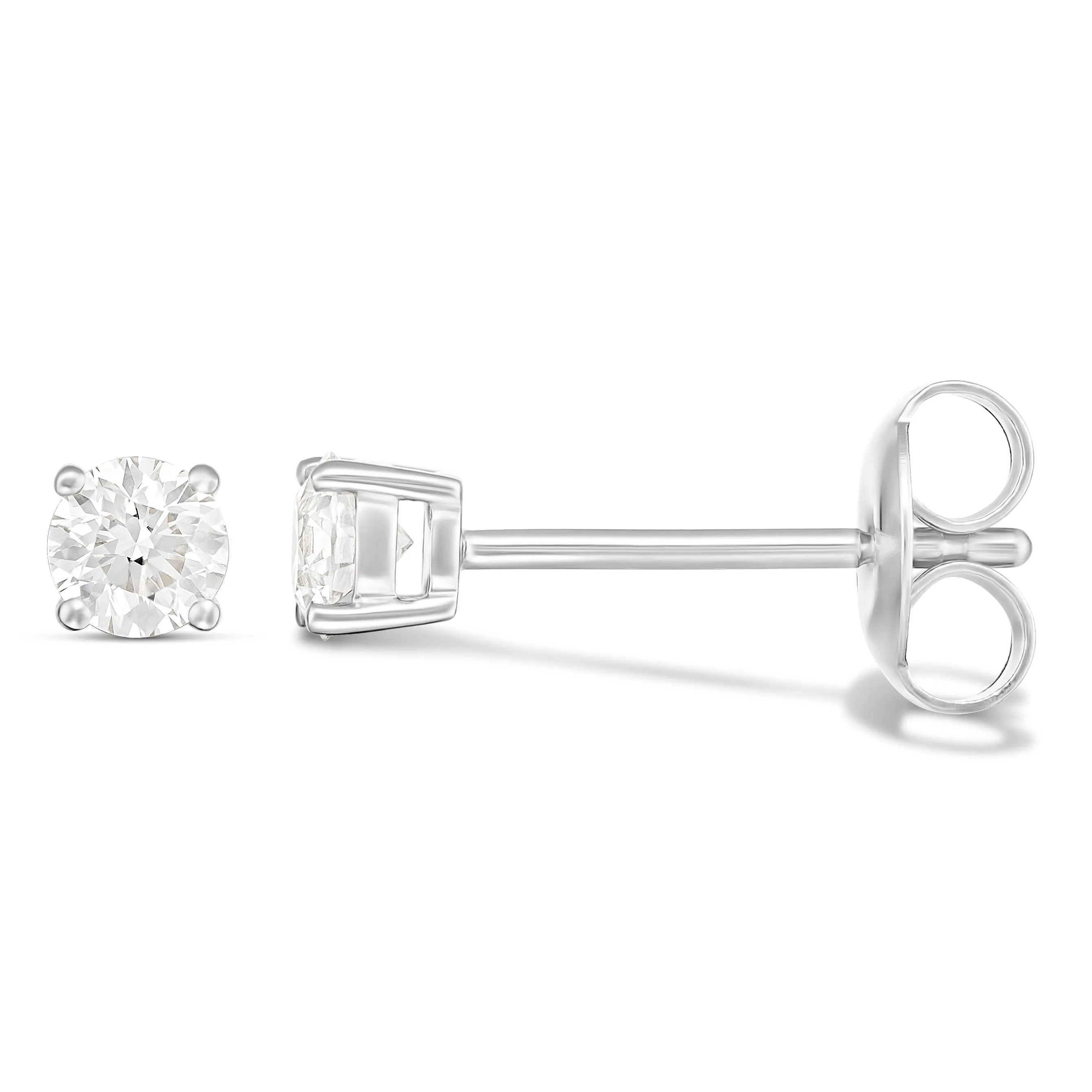 Luxe 9CT White Gold 4 - Claw Diamond Studs