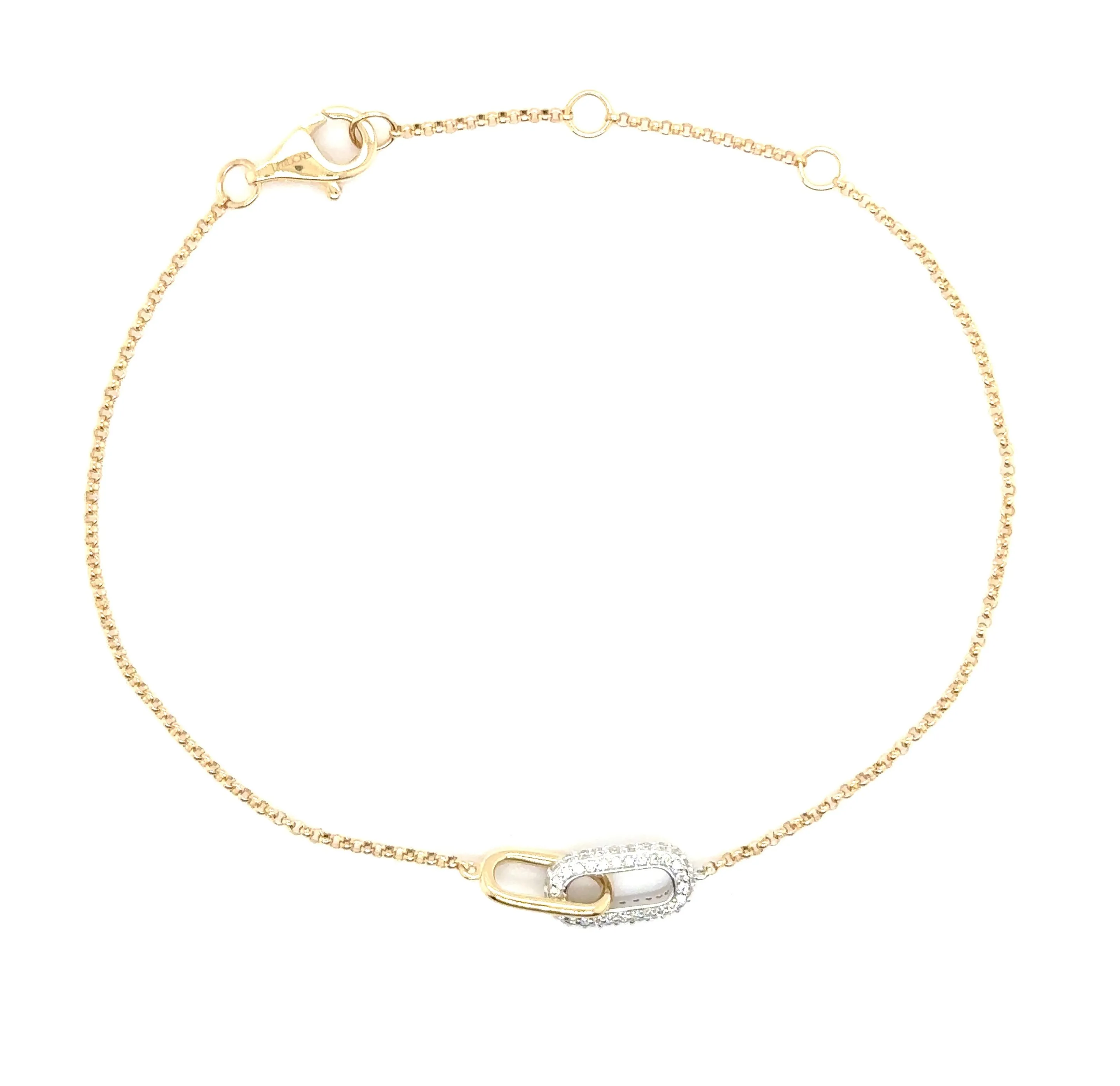 Mini Diamond   Gold Legend Linked Bracelet
